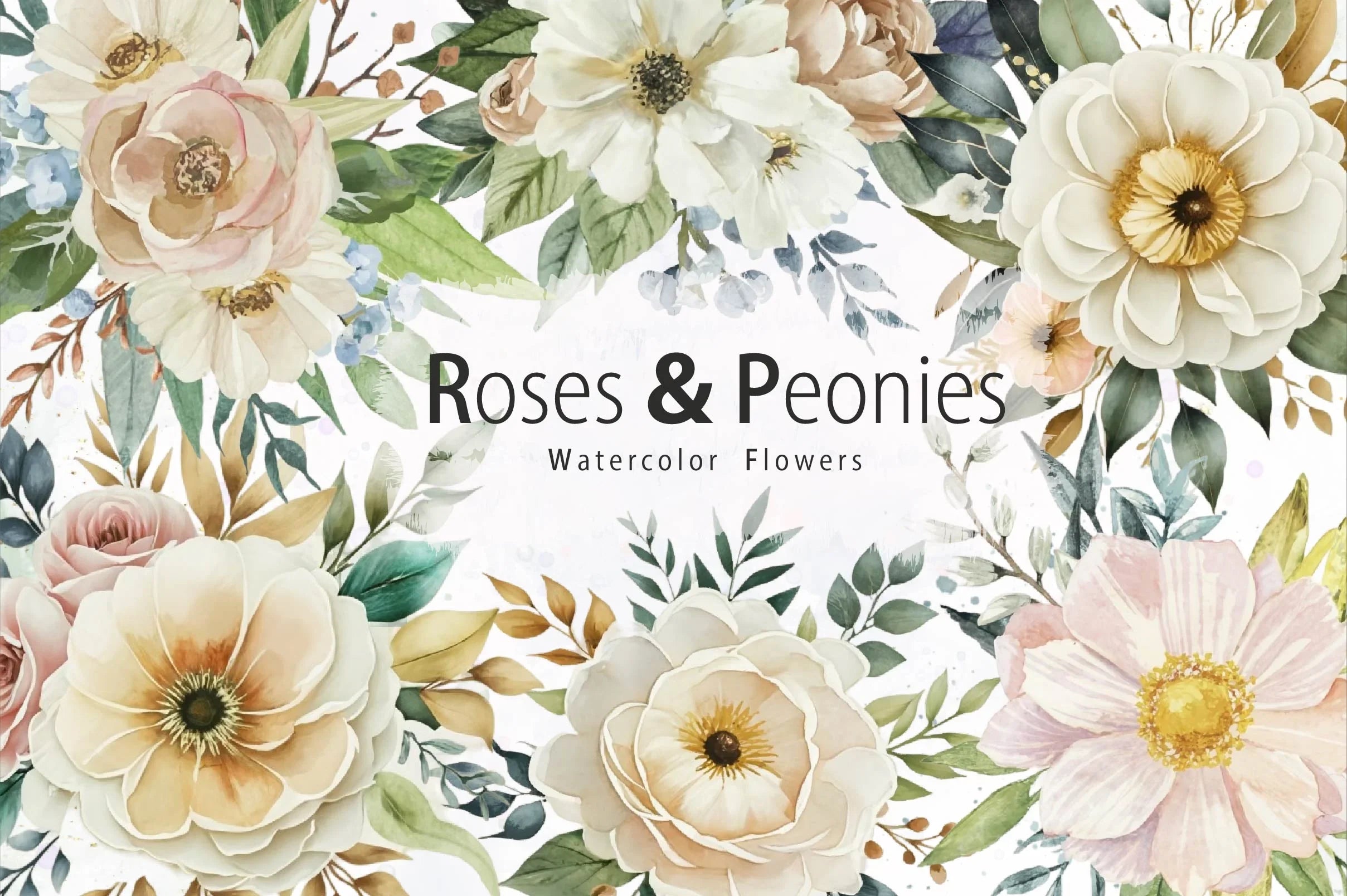 Roses Peonies Clip Art Clipart Bundle - CraftNest - Digital Crafting and Art