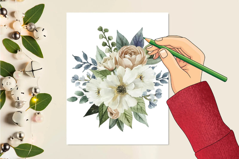 Roses Peonies Clip Art Clipart Bundle - CraftNest - Digital Crafting and Art