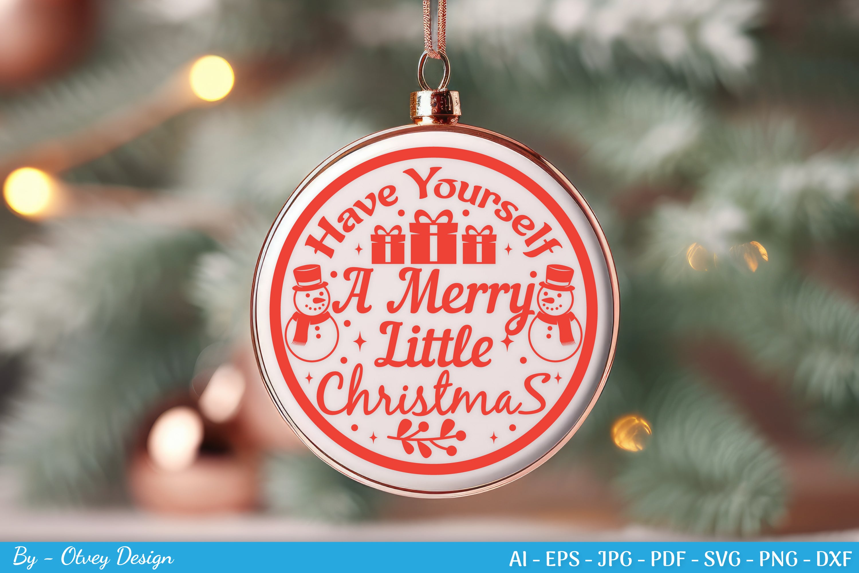 Round Christmas Ornaments SVG Bundle for Cricut