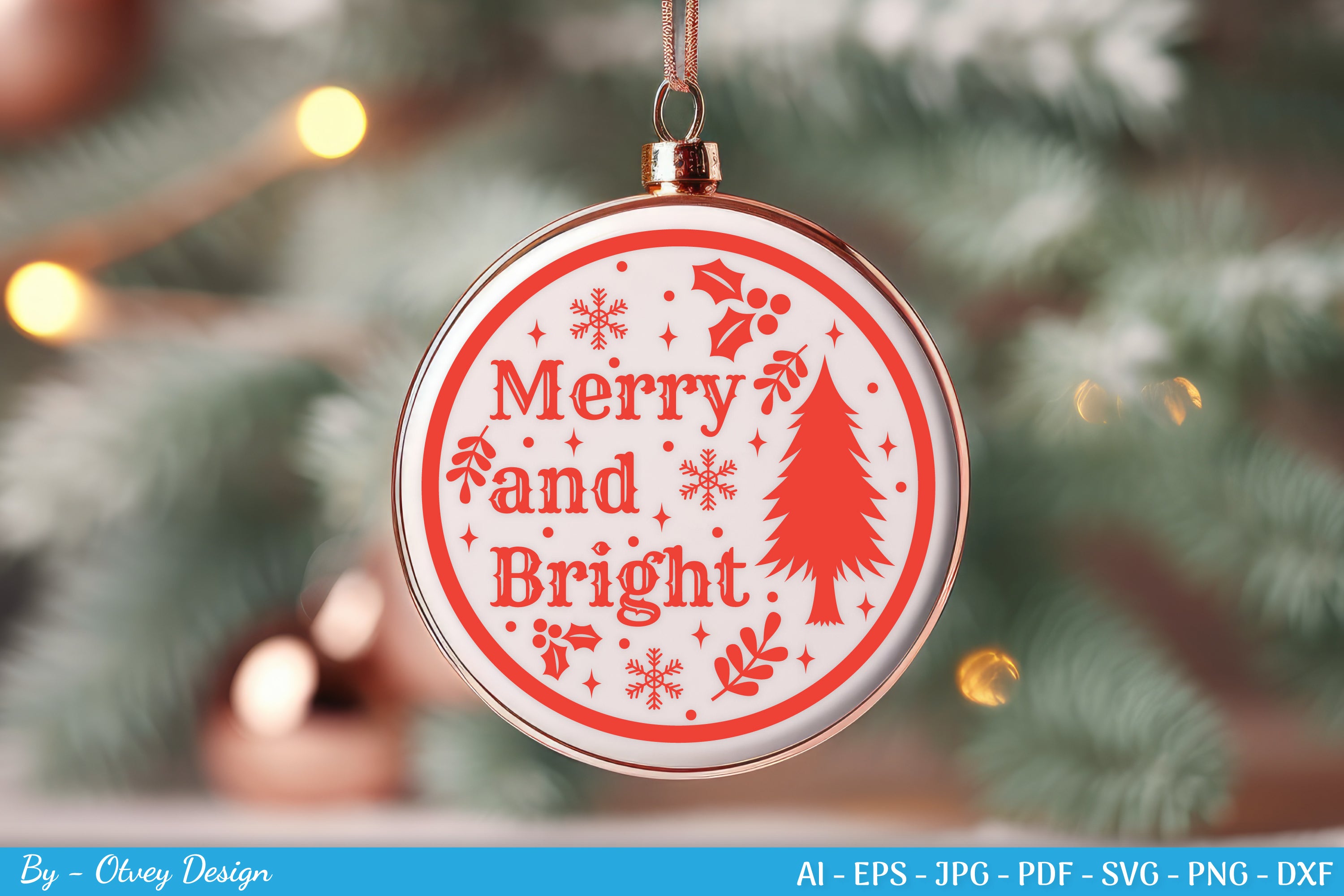 Round Christmas Ornaments SVG Bundle for Cricut