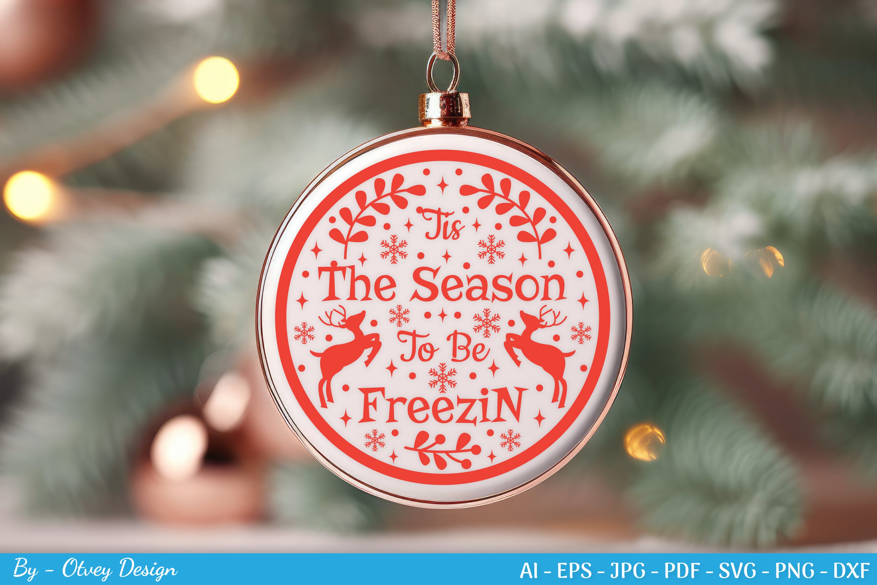 Round Christmas Ornaments SVG Bundle for Cricut