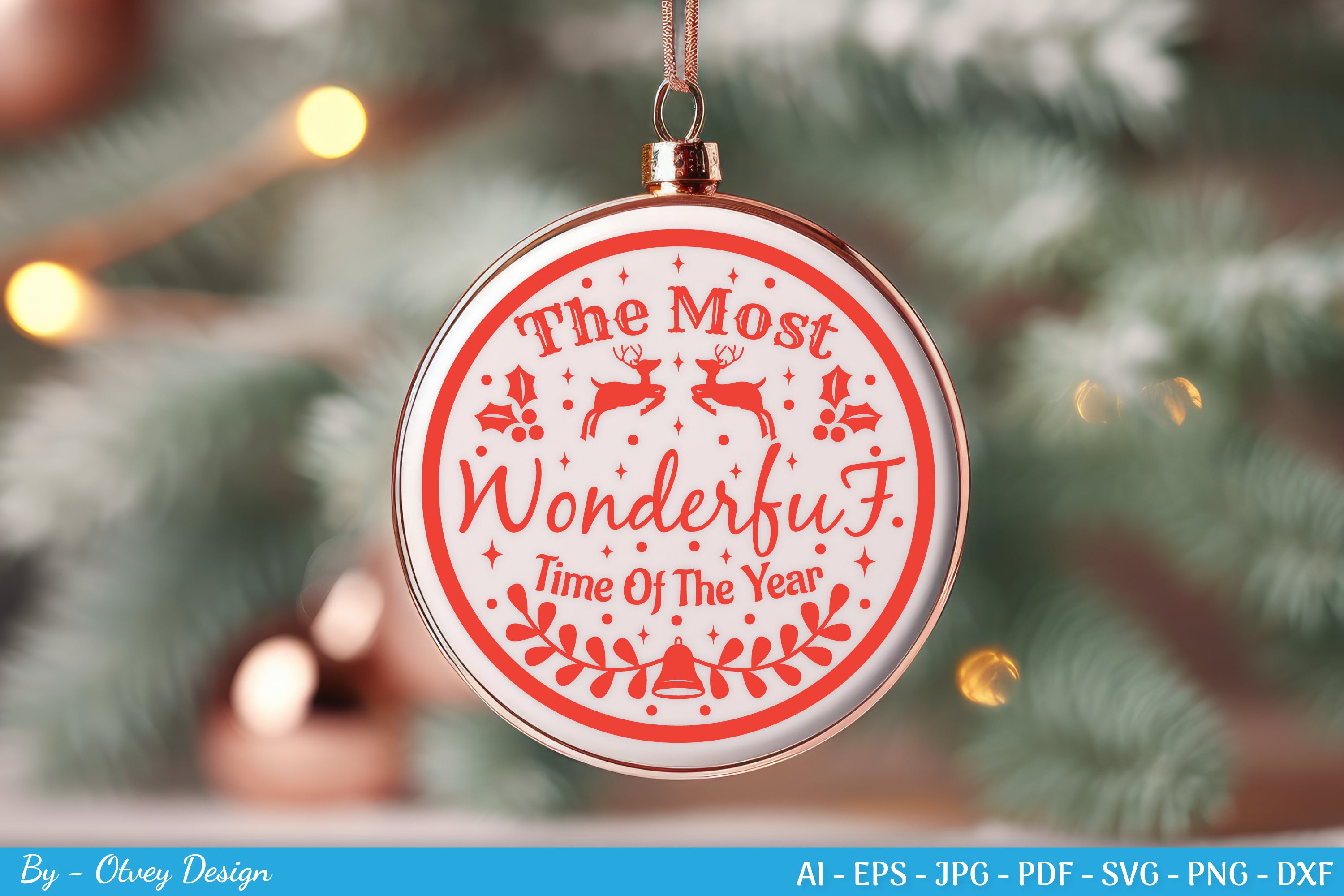 Round Christmas Ornaments SVG Bundle for Cricut
