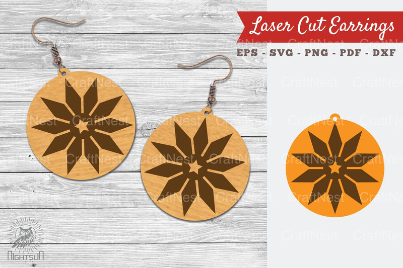 Round Laser Cut Earrings SVG Bundle - CraftNest - Digital Crafting and Art