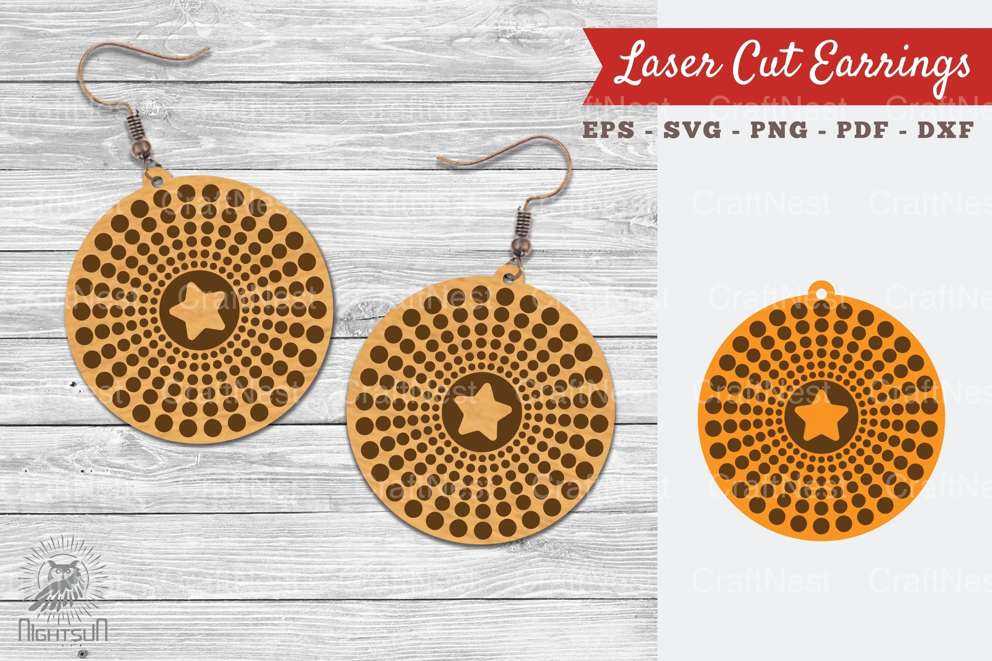 Round Laser Cut Earrings SVG Bundle - CraftNest - Digital Crafting and Art