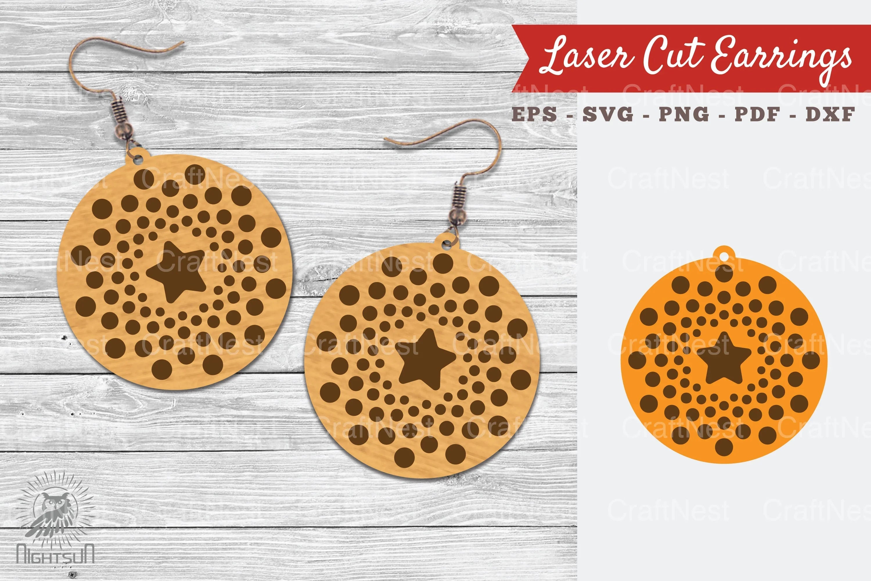 Round Laser Cut Earrings SVG Bundle - CraftNest - Digital Crafting and Art