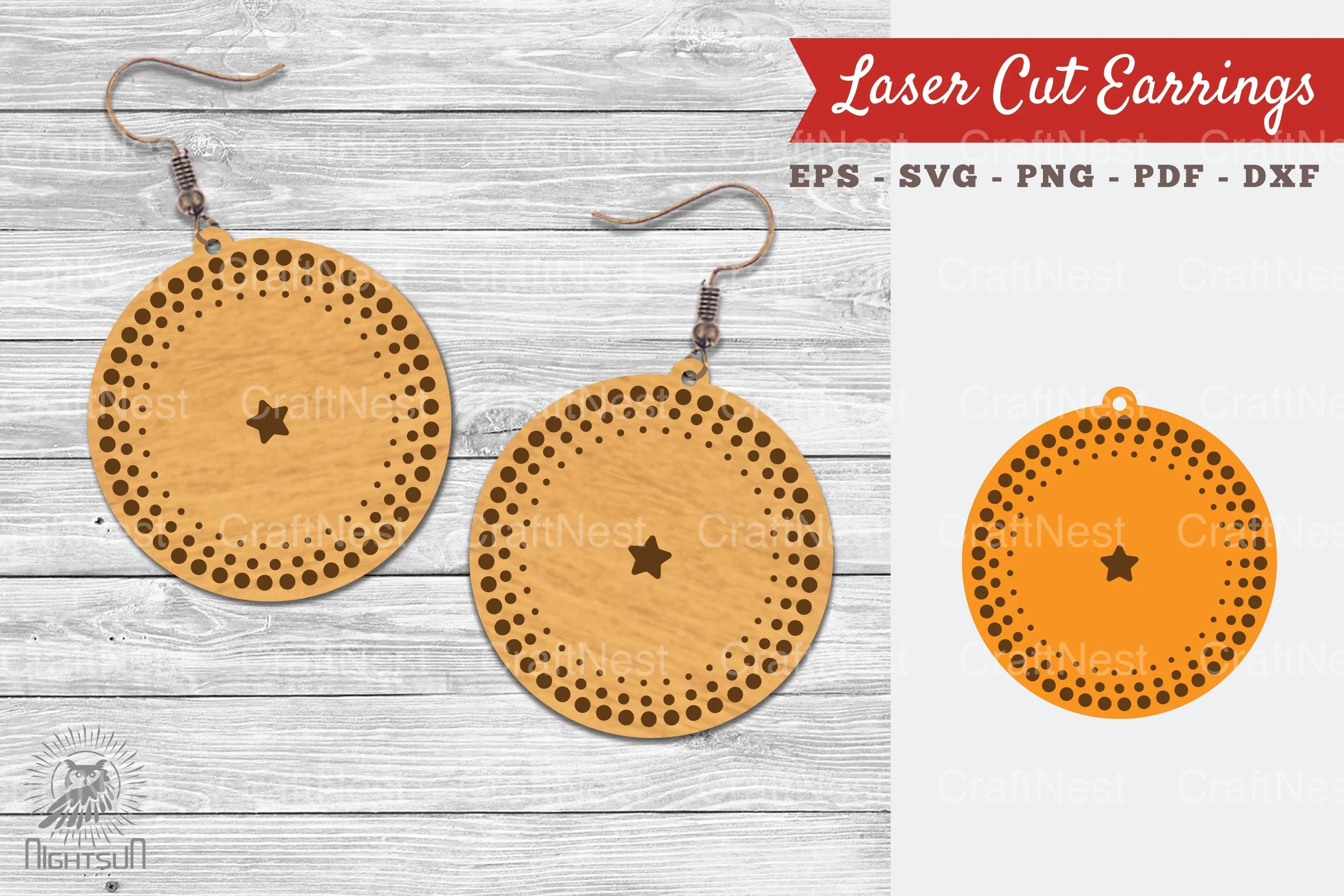 Round Laser Cut Earrings SVG Bundle - CraftNest - Digital Crafting and Art