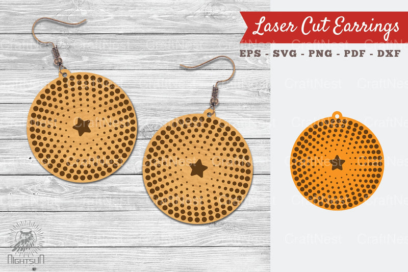 Round Laser Cut Earrings SVG Bundle - CraftNest - Digital Crafting and Art