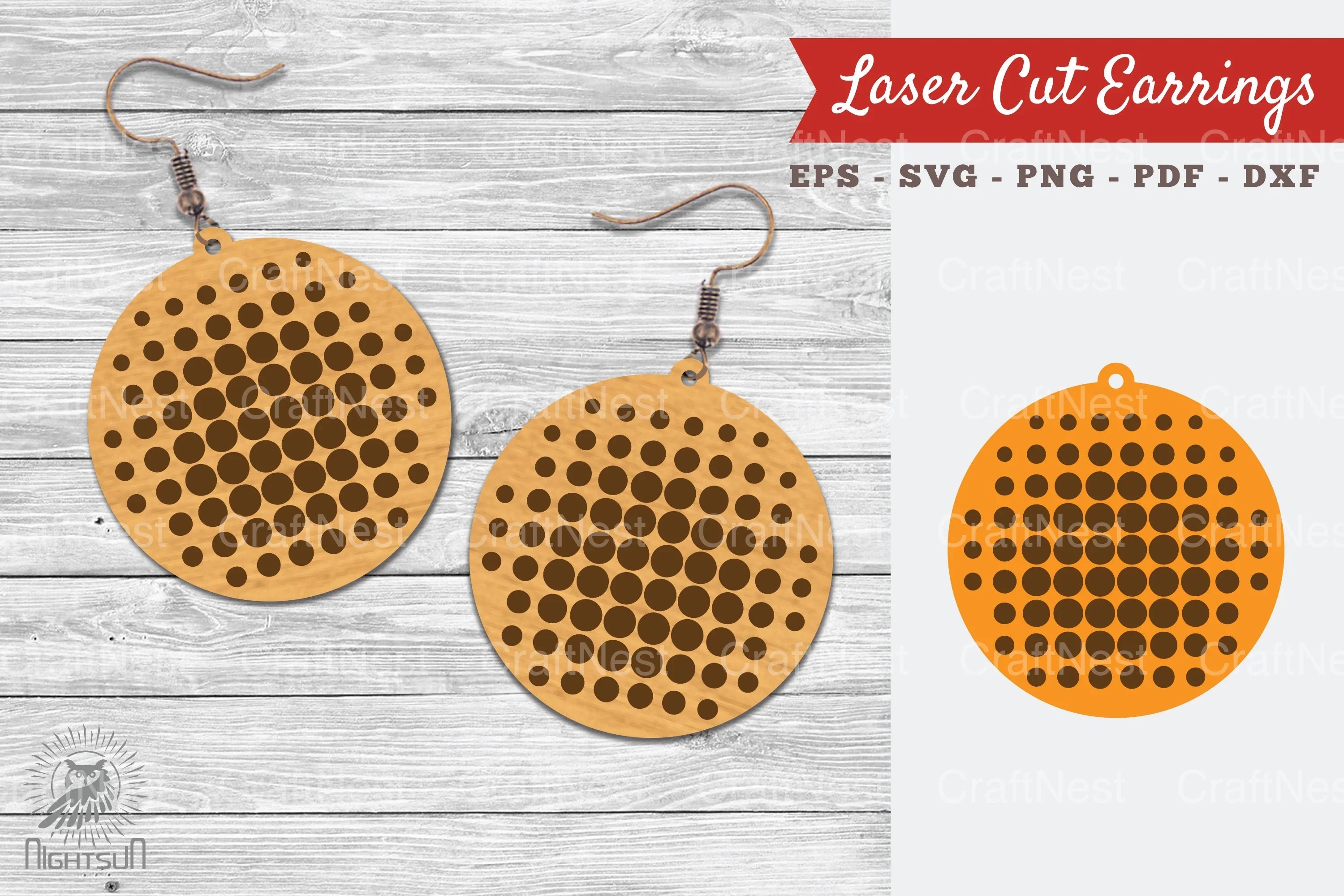 Round Laser Cut Earrings SVG Bundle - CraftNest - Digital Crafting and Art