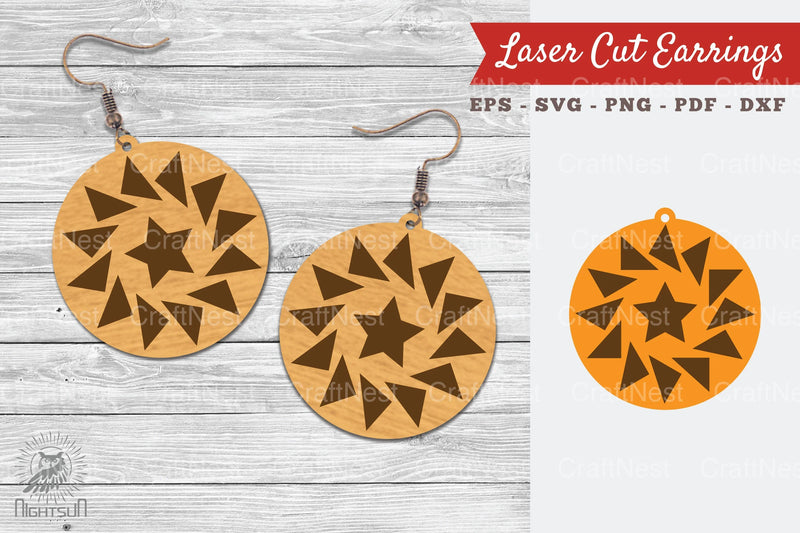 Round Laser Cut Earrings SVG Bundle - CraftNest - Digital Crafting and Art