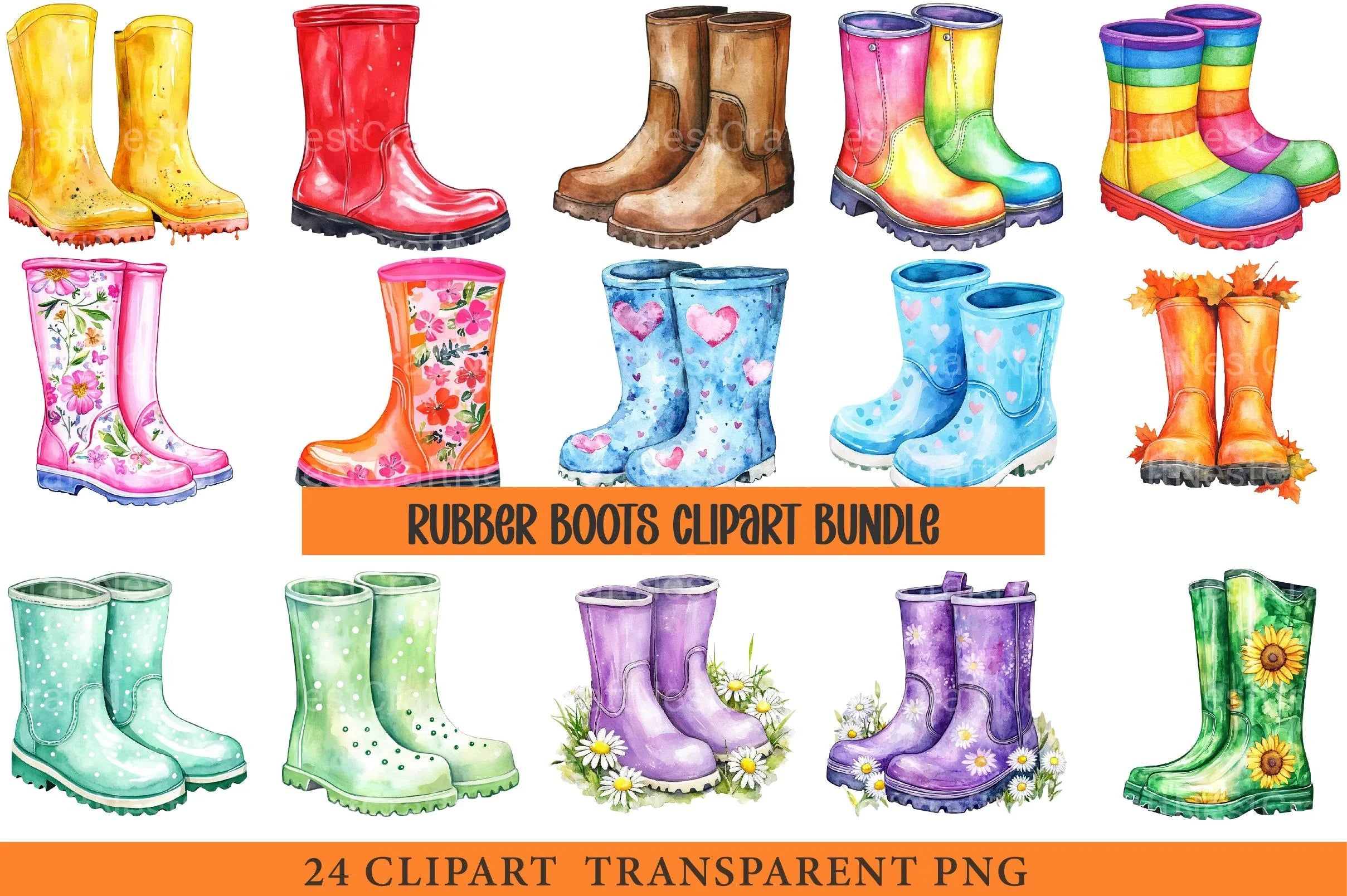 Rubber Boots Clipart - CraftNest - Digital Crafting and Art