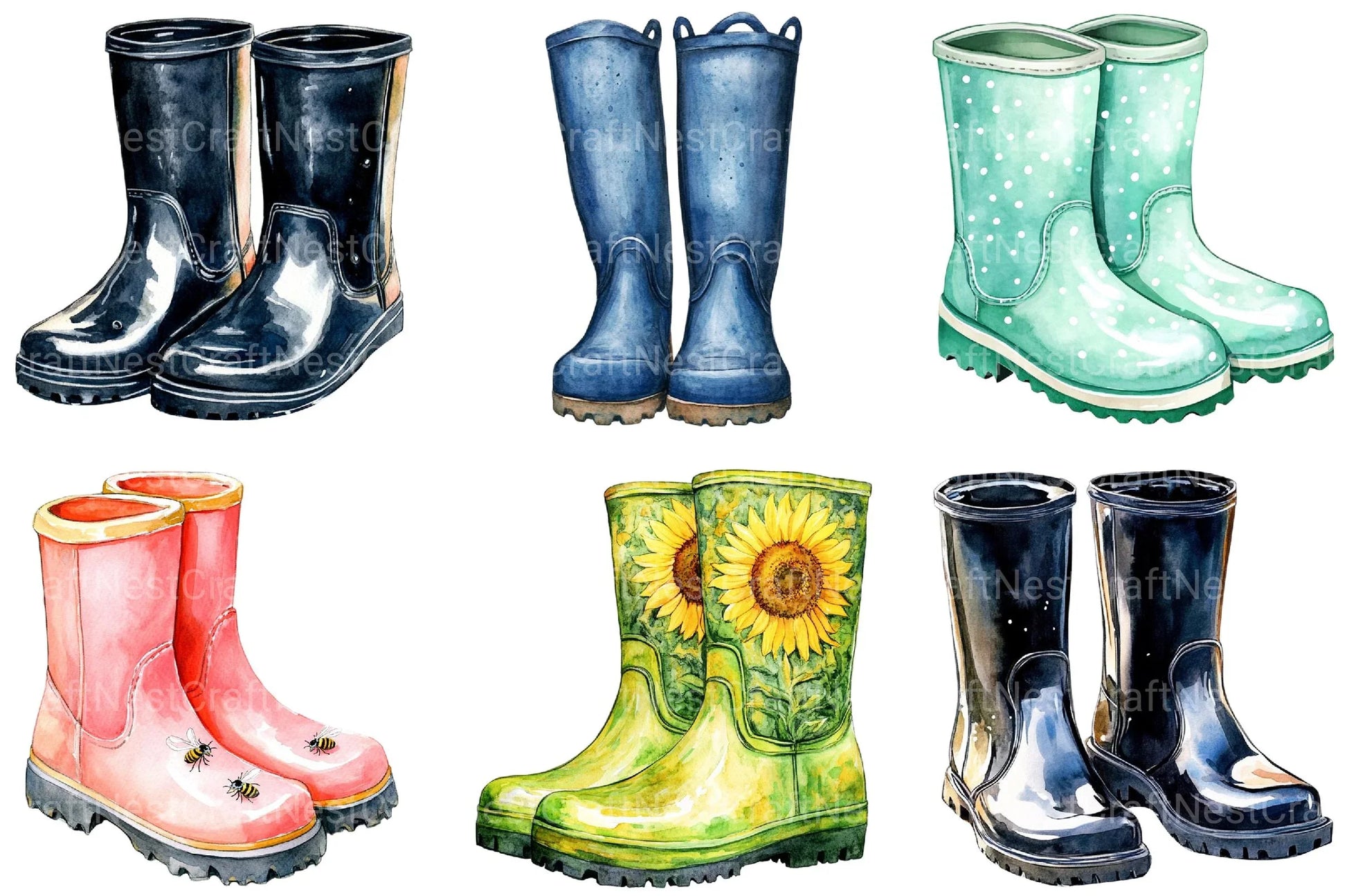Rubber Boots Clipart - CraftNest - Digital Crafting and Art