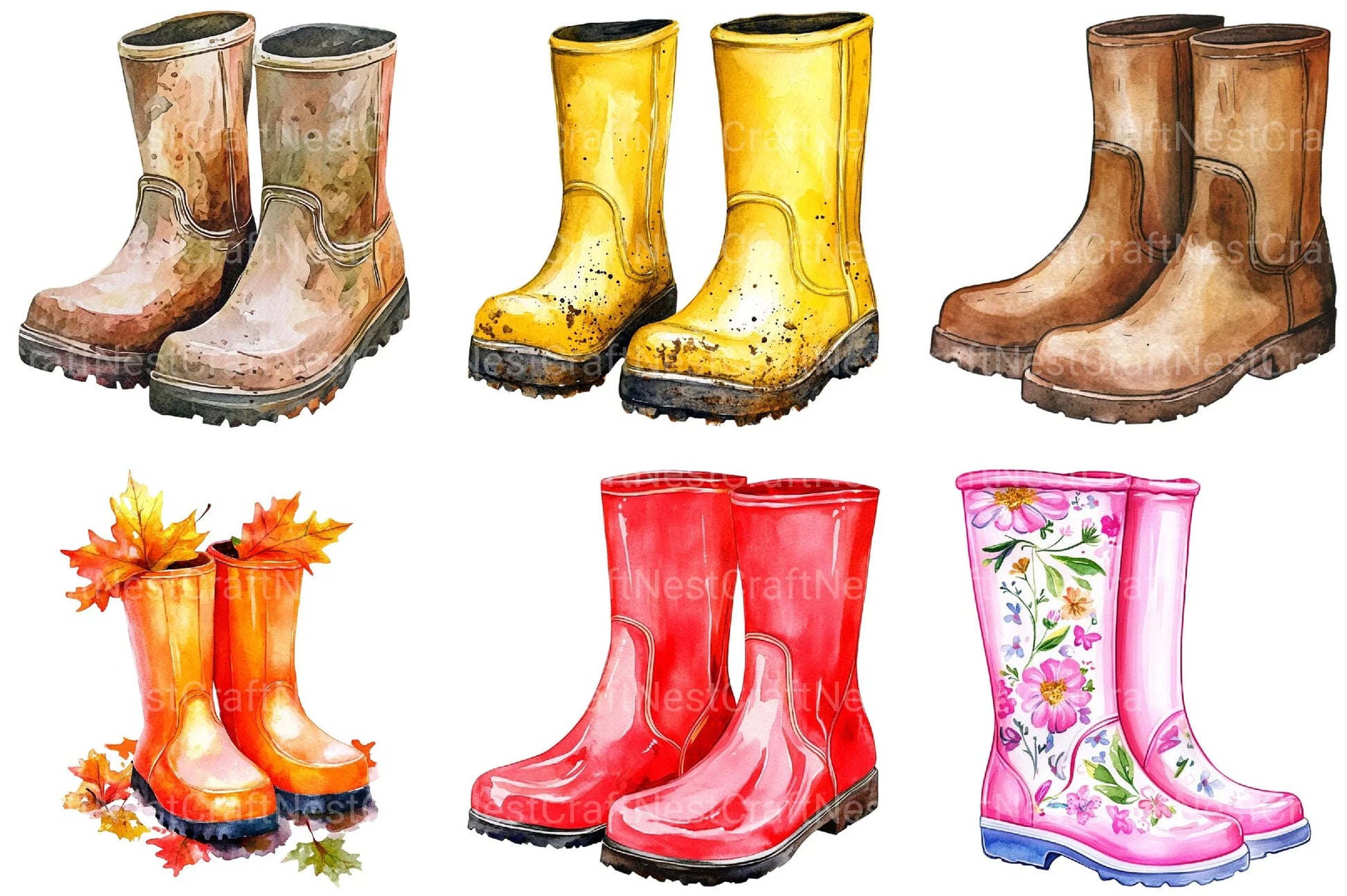 Rubber Boots Clipart - CraftNest - Digital Crafting and Art