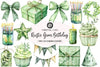 Rustic Green Birthday Clipart Bundle