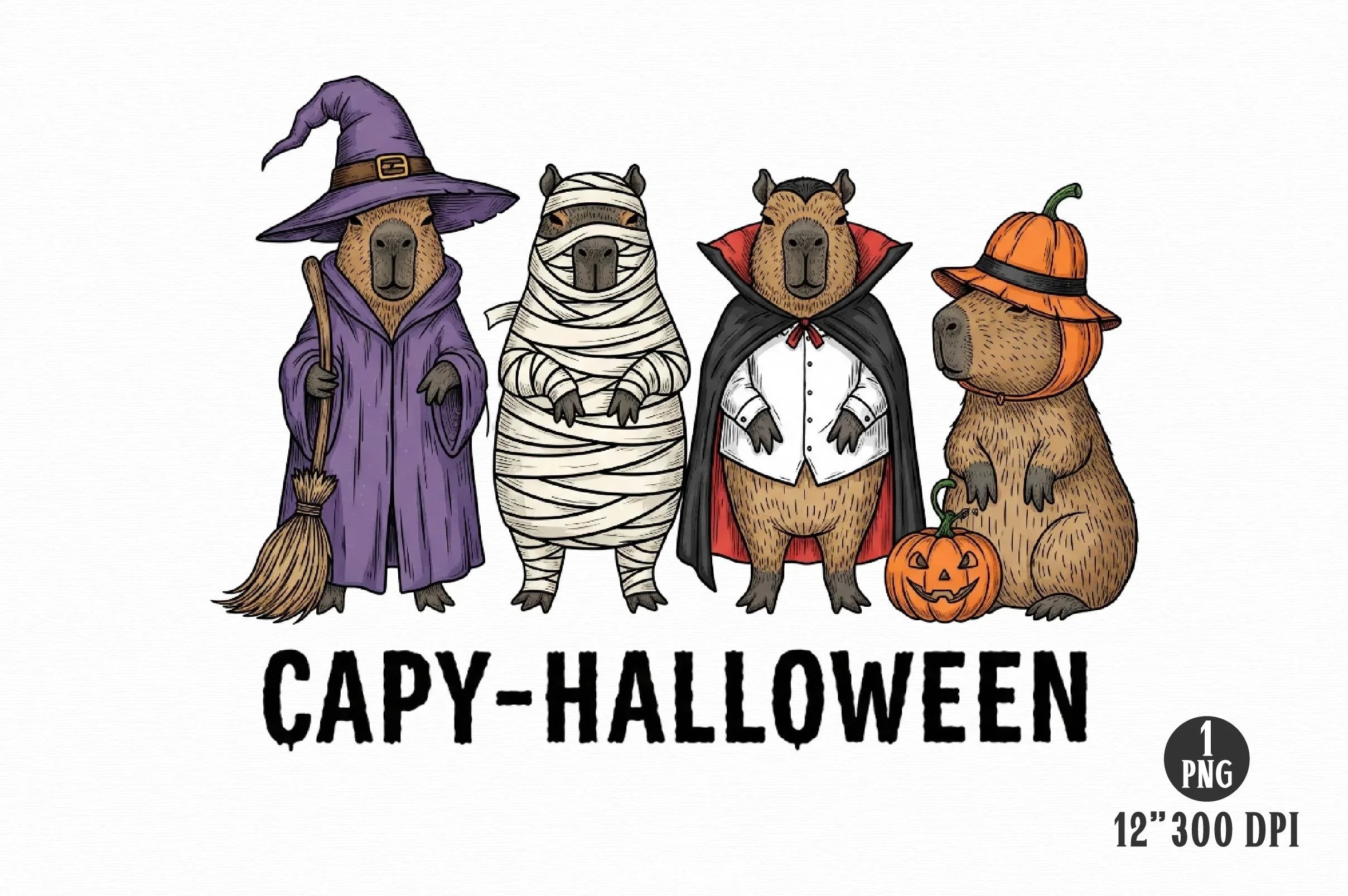 Halloween Capybara Clipart Bundle 9 - CraftNest - Digital Crafting and Art