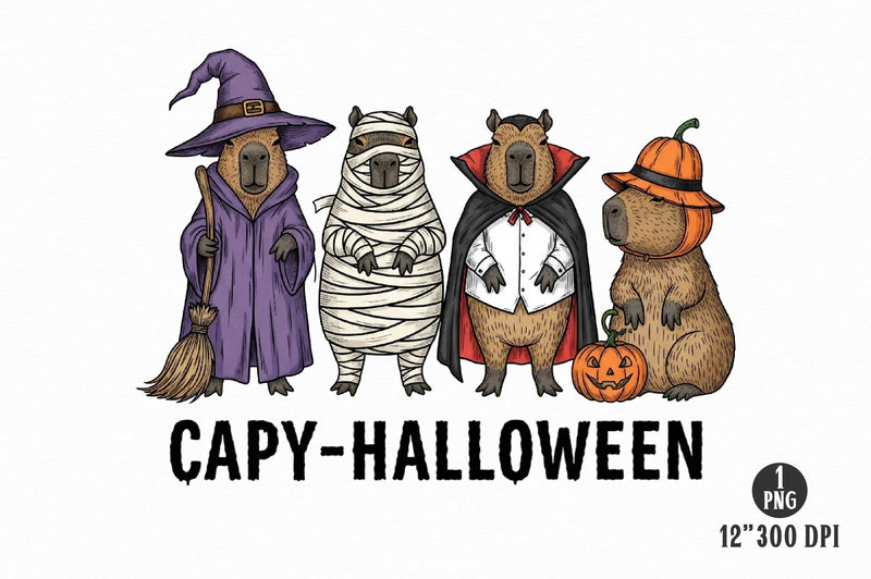 Halloween Capybara Clipart Bundle13 - CraftNest - Digital Crafting and Art