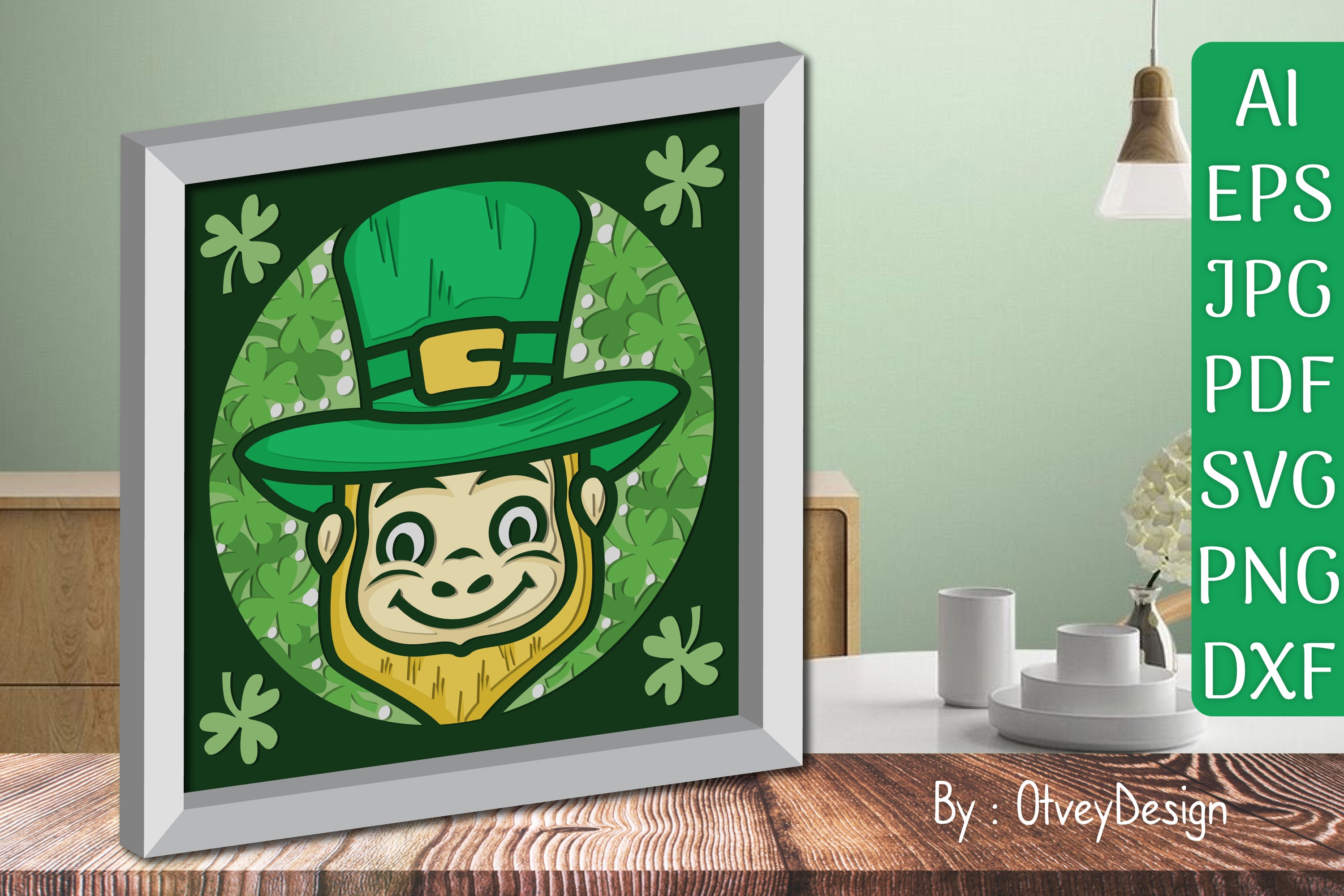 St Patrick's Day 3D Shadow Box Layered Papercut SVG Bundle