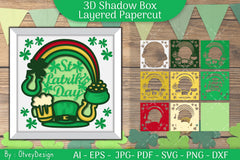 St Patrick's Day 3D Shadow Box Layered Papercut SVG Bundle - CraftNest - Digital Crafting and Art