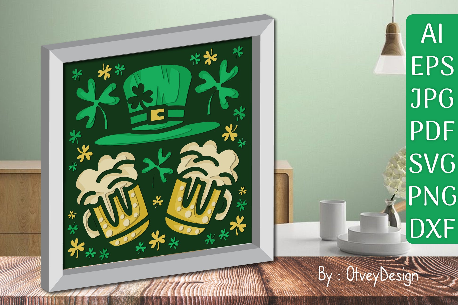 St. Patrick's Day 3D Shadow Box Layered Papercut SVG Bundle 2 - CraftNest - Digital Crafting and Art