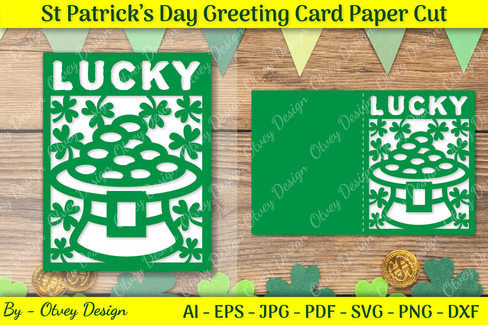 St. Patrick's Day Card SVG Bundle 4 - CraftNest - Digital Crafting and Art