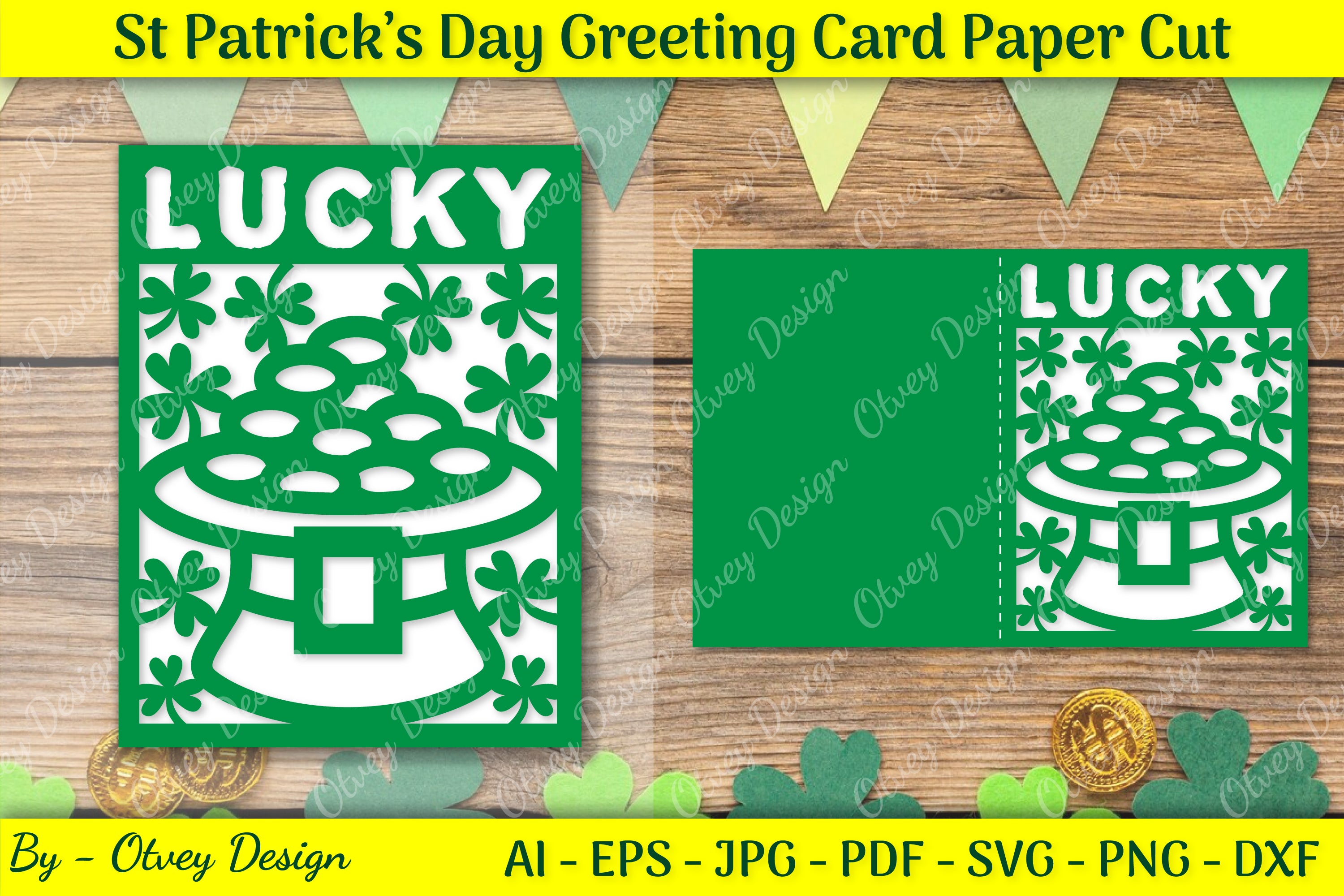 St. Patrick's Day Card SVG Bundle 4 - CraftNest - Digital Crafting and Art