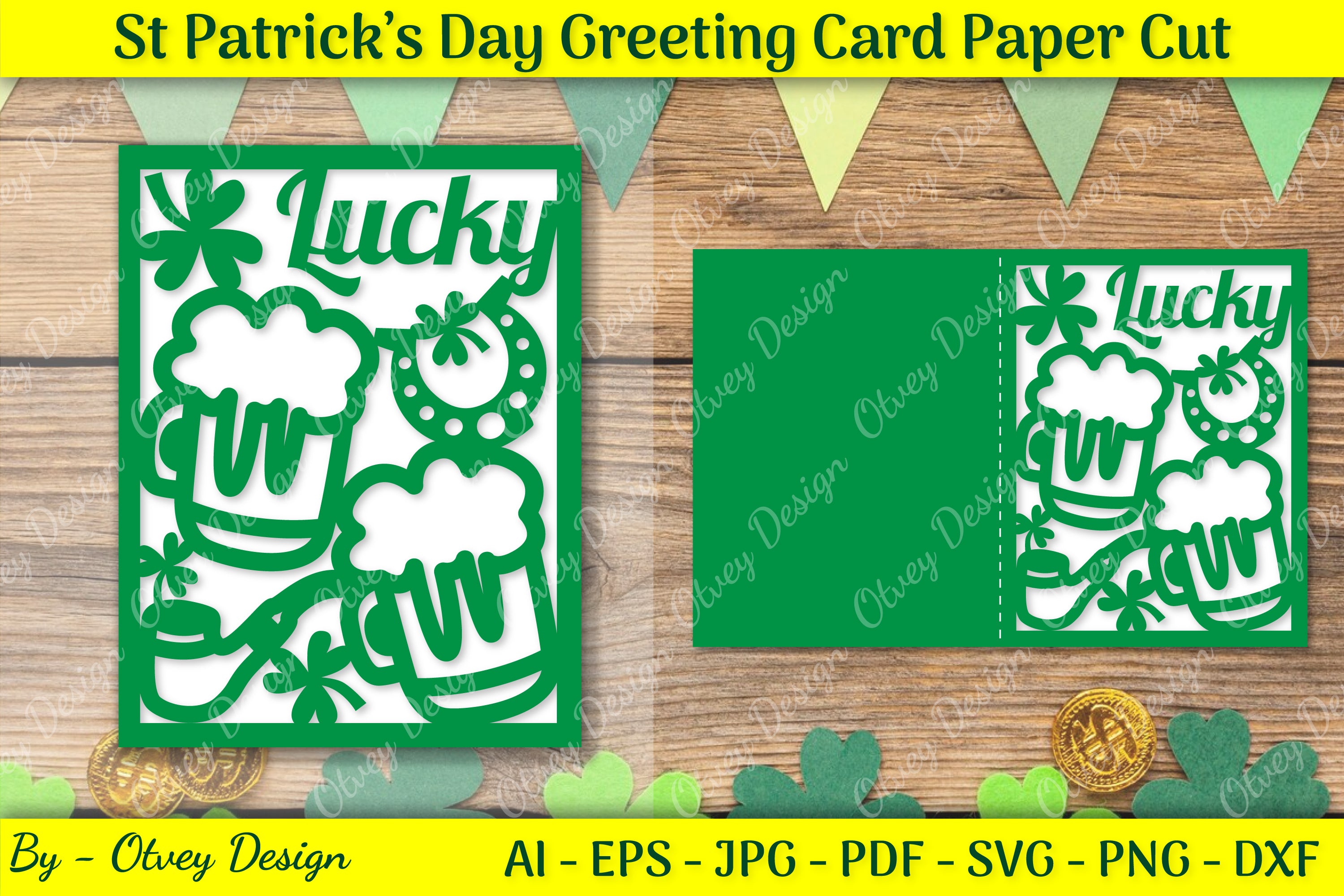 St. Patrick's Day Card SVG Bundle