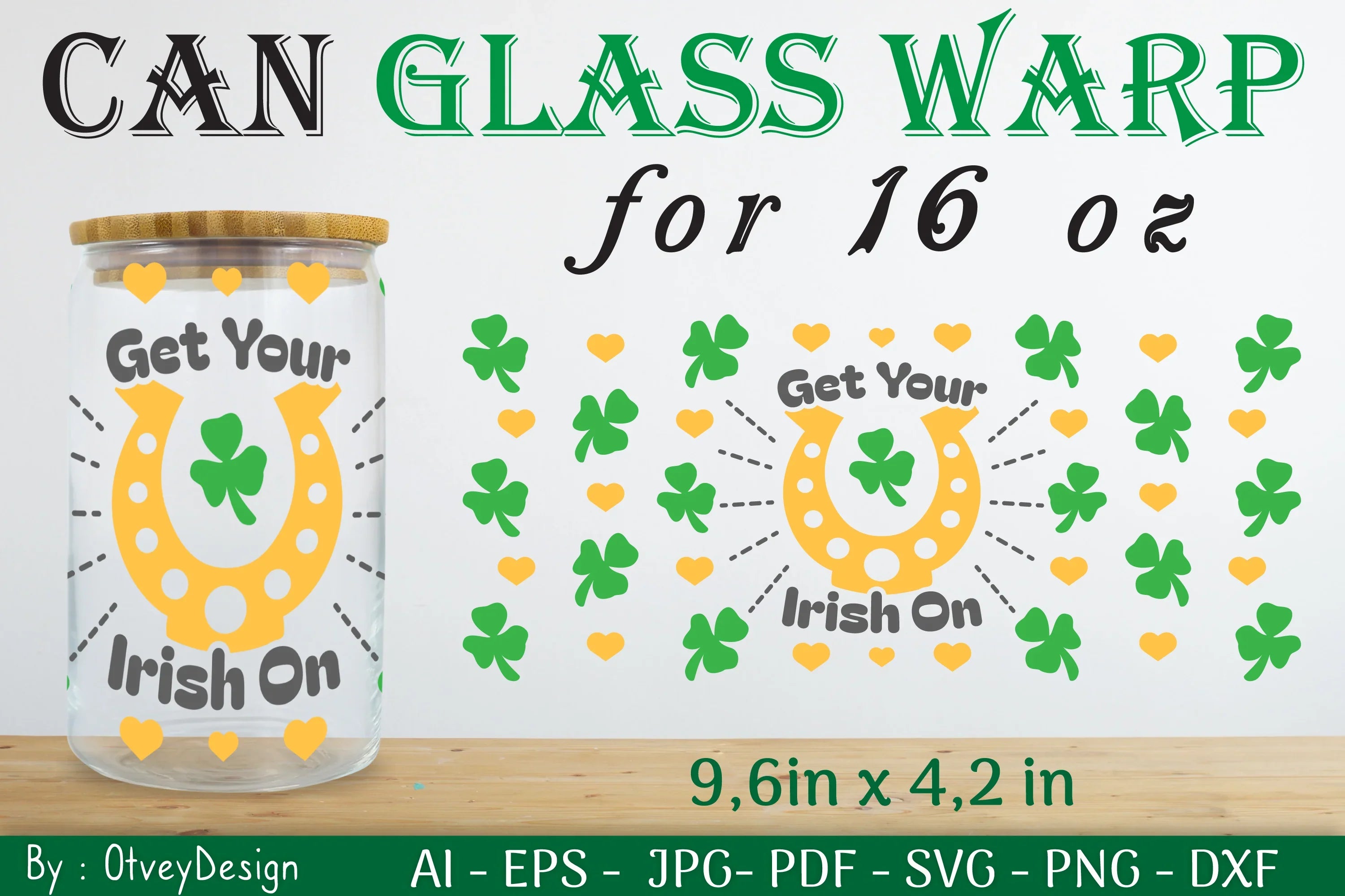 St Patrick's Day 16oz Can Glass Wrap SVG Bundle 1 - CraftNest - Digital Crafting and Art