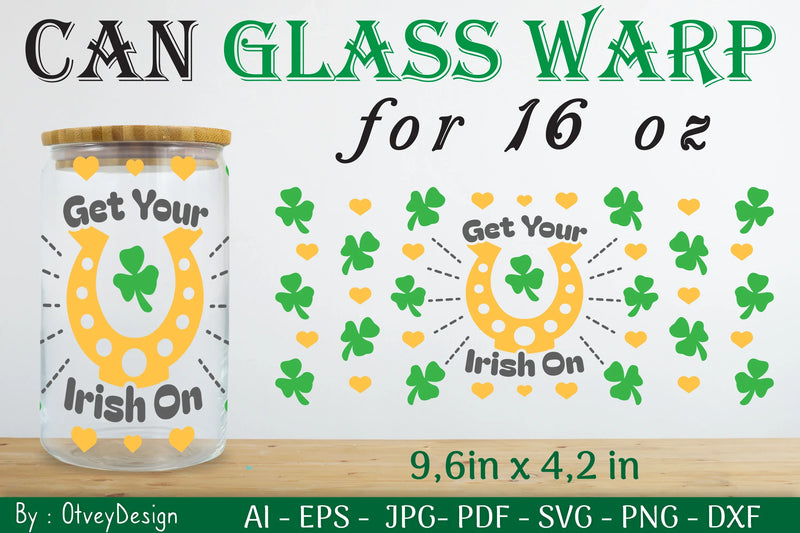 St Patrick's Day 16oz Can Glass Wrap SVG Bundle 1 - CraftNest - Digital Crafting and Art