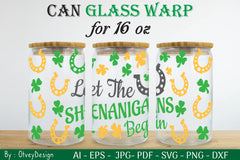 St Patrick's Day 16oz Can Glass Wrap SVG Bundle 3 - CraftNest - Digital Crafting and Art
