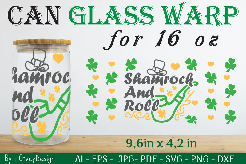St Patrick's Day 16oz Can Glass Wrap SVG Bundle 4 - CraftNest - Digital Crafting and Art