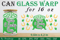 St Patrick's Day 16oz Can Glass Wrap SVG Bundle 5 - CraftNest - Digital Crafting and Art