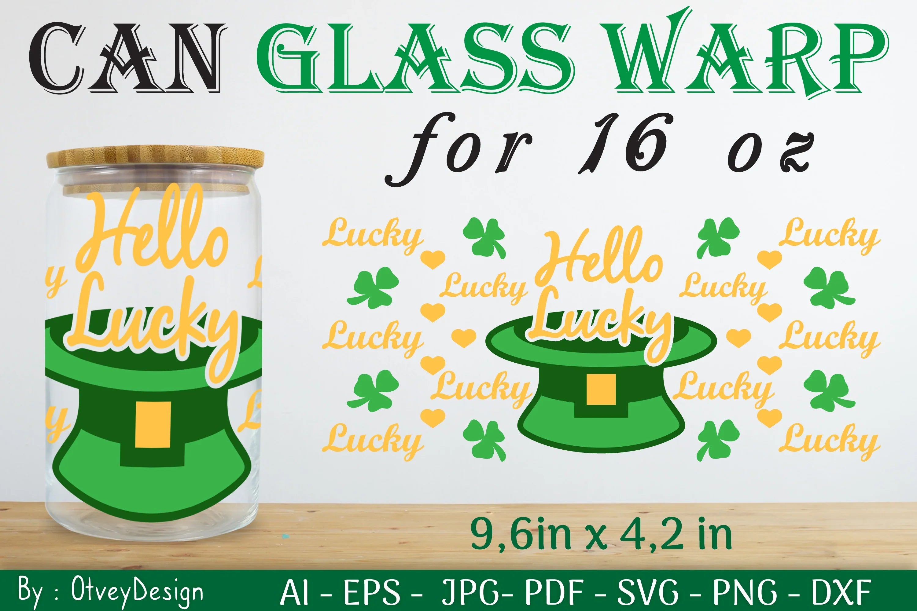 St Patrick's Day 16oz Can Glass Wrap SVG Bundle 7 - CraftNest - Digital Crafting and Art
