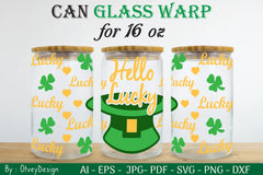 St Patrick's Day 16oz Can Glass Wrap SVG Bundle 7 - CraftNest - Digital Crafting and Art