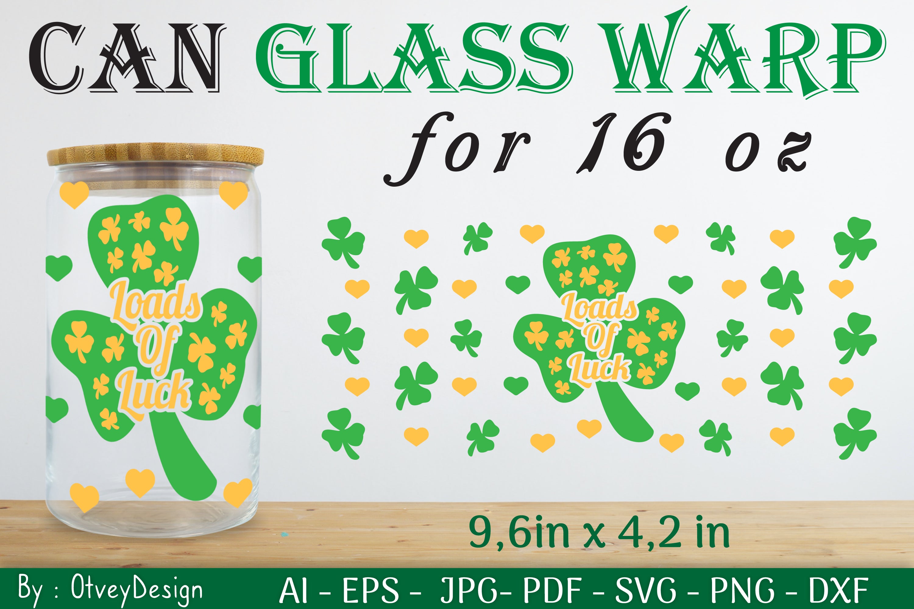 St Patrick's Day 16oz Can Glass Wrap SVG Bundle 8 - CraftNest - Digital Crafting and Art