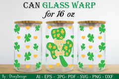 St Patrick's Day 16oz Can Glass Wrap SVG Bundle 8 - CraftNest - Digital Crafting and Art