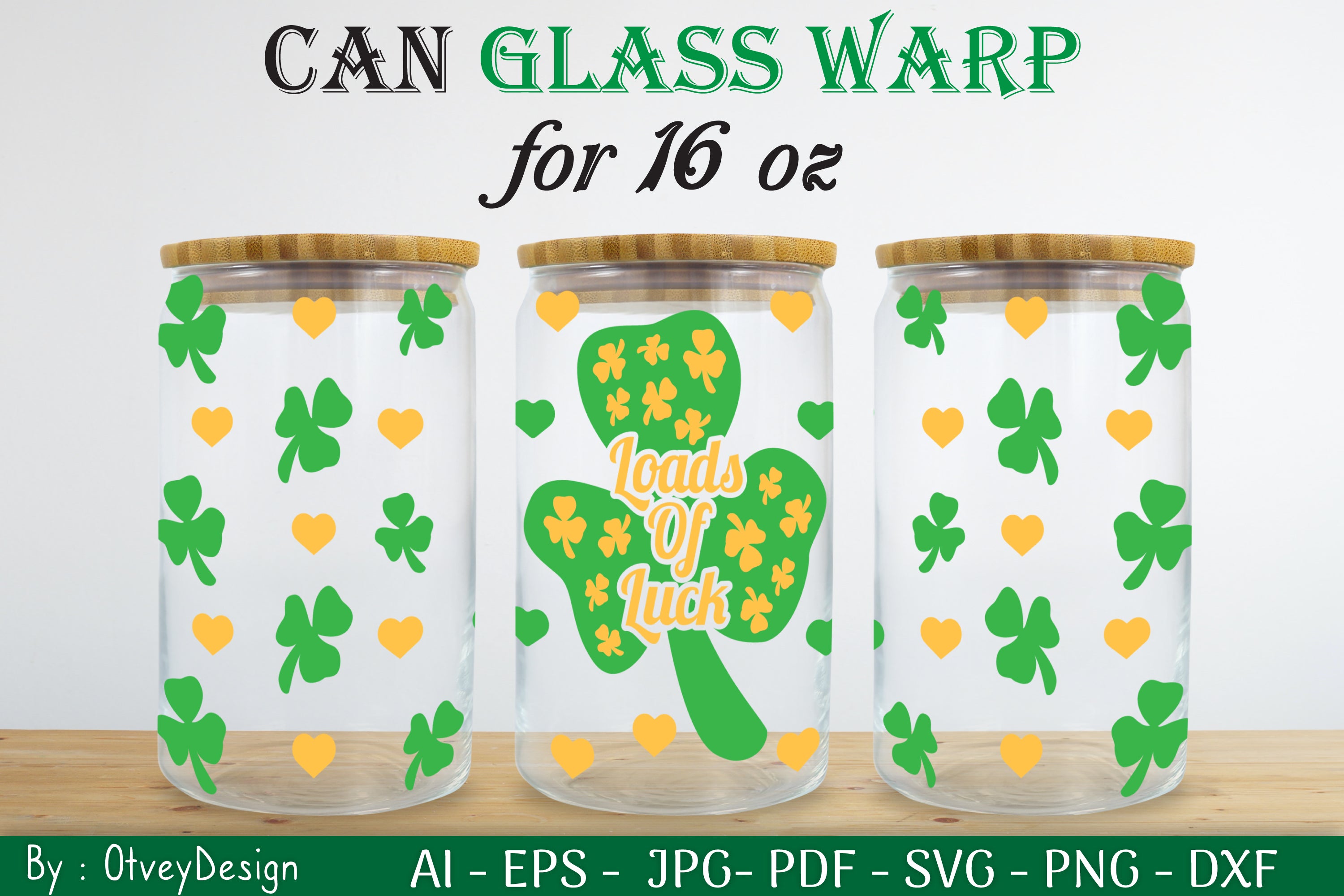 St Patrick's Day 16oz Can Glass Wrap SVG Bundle 8 - CraftNest - Digital Crafting and Art