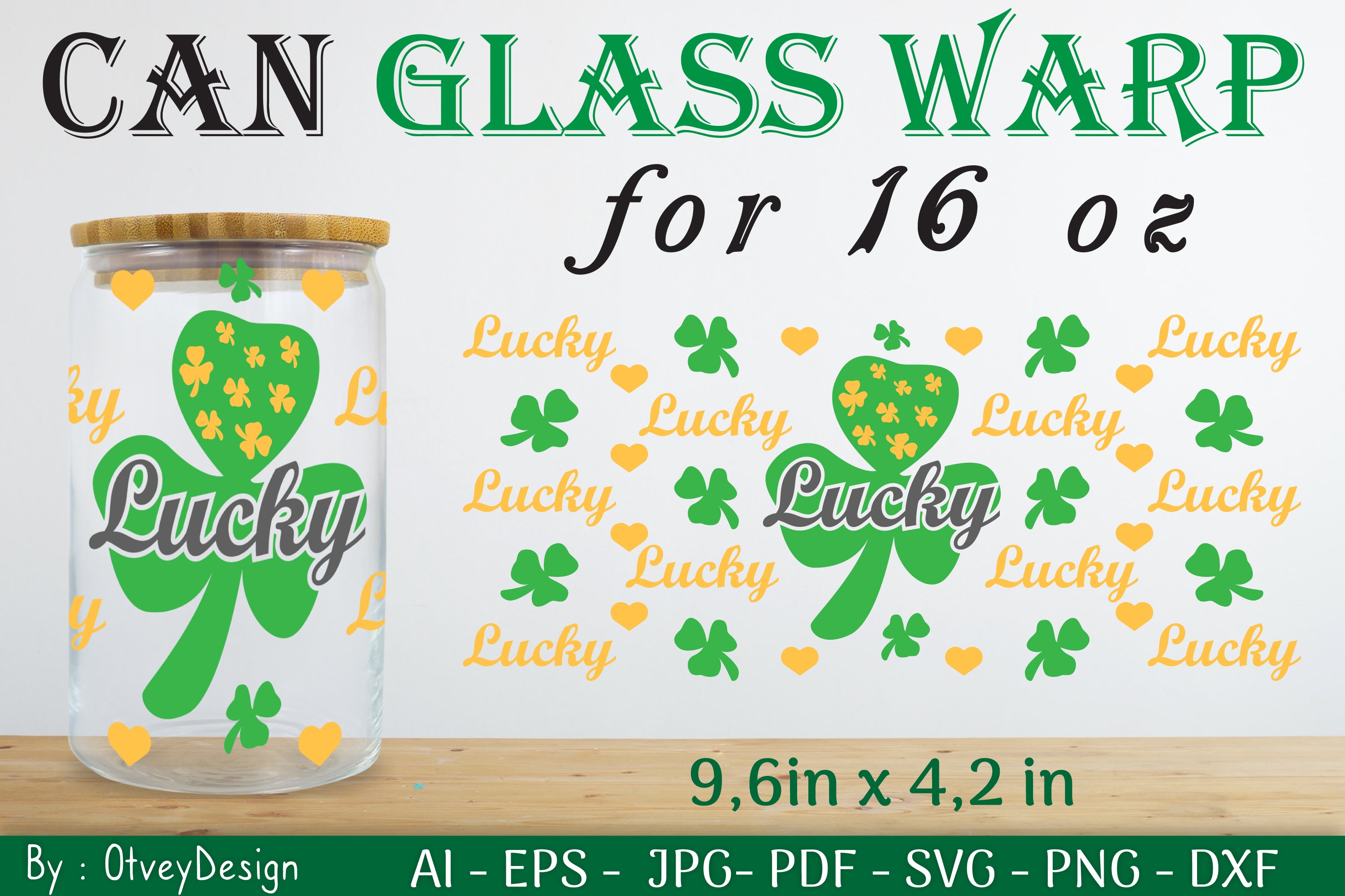 St Patrick's Day 16oz Can Glass Wrap SVG Bundle 9 - CraftNest - Digital Crafting and Art