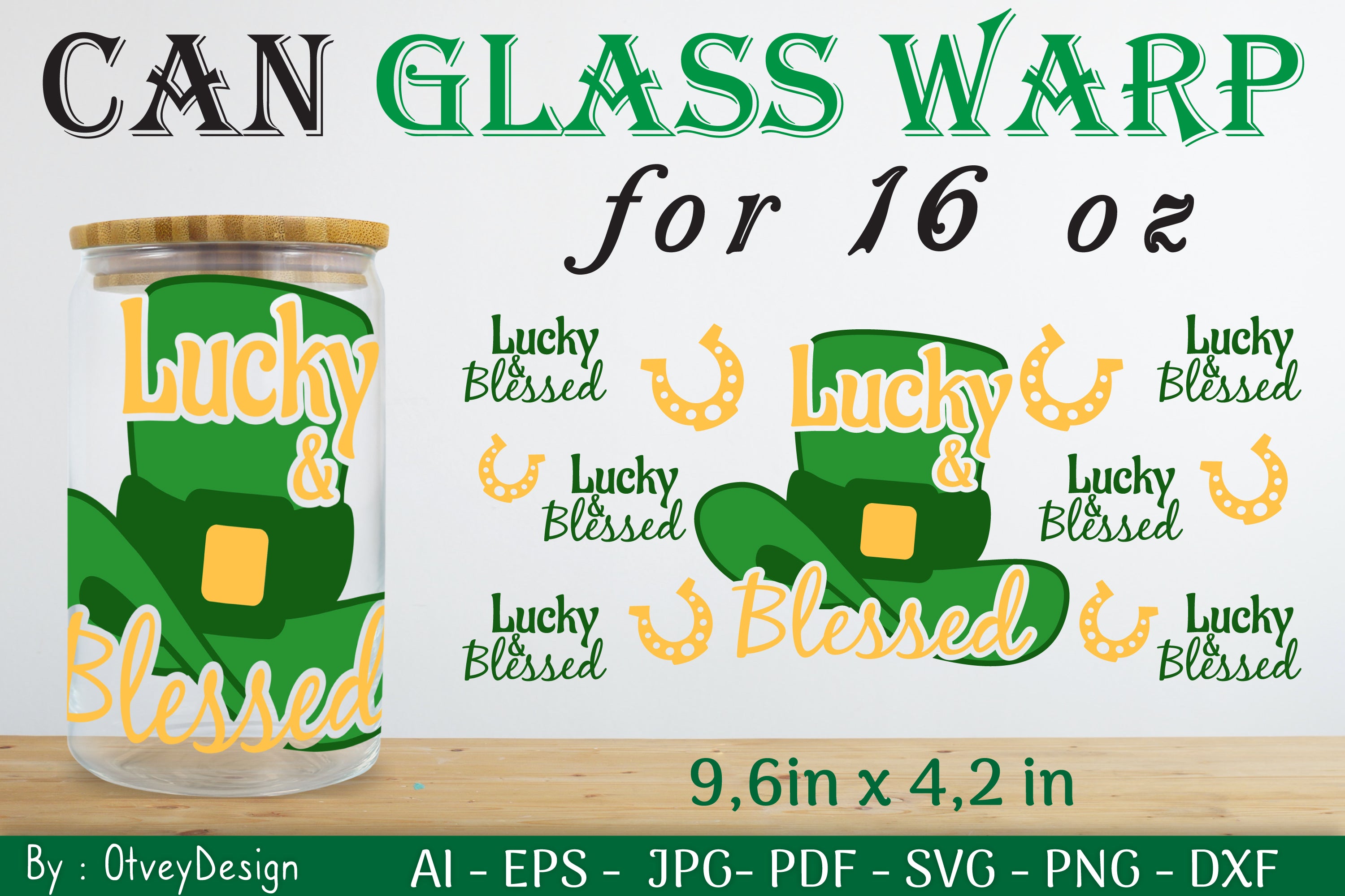 St Patrick's Day 16oz Can Glass Wrap SVG Bundle 11 - CraftNest - Digital Crafting and Art