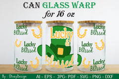 St Patrick's Day 16oz Can Glass Wrap SVG Bundle 11 - CraftNest - Digital Crafting and Art