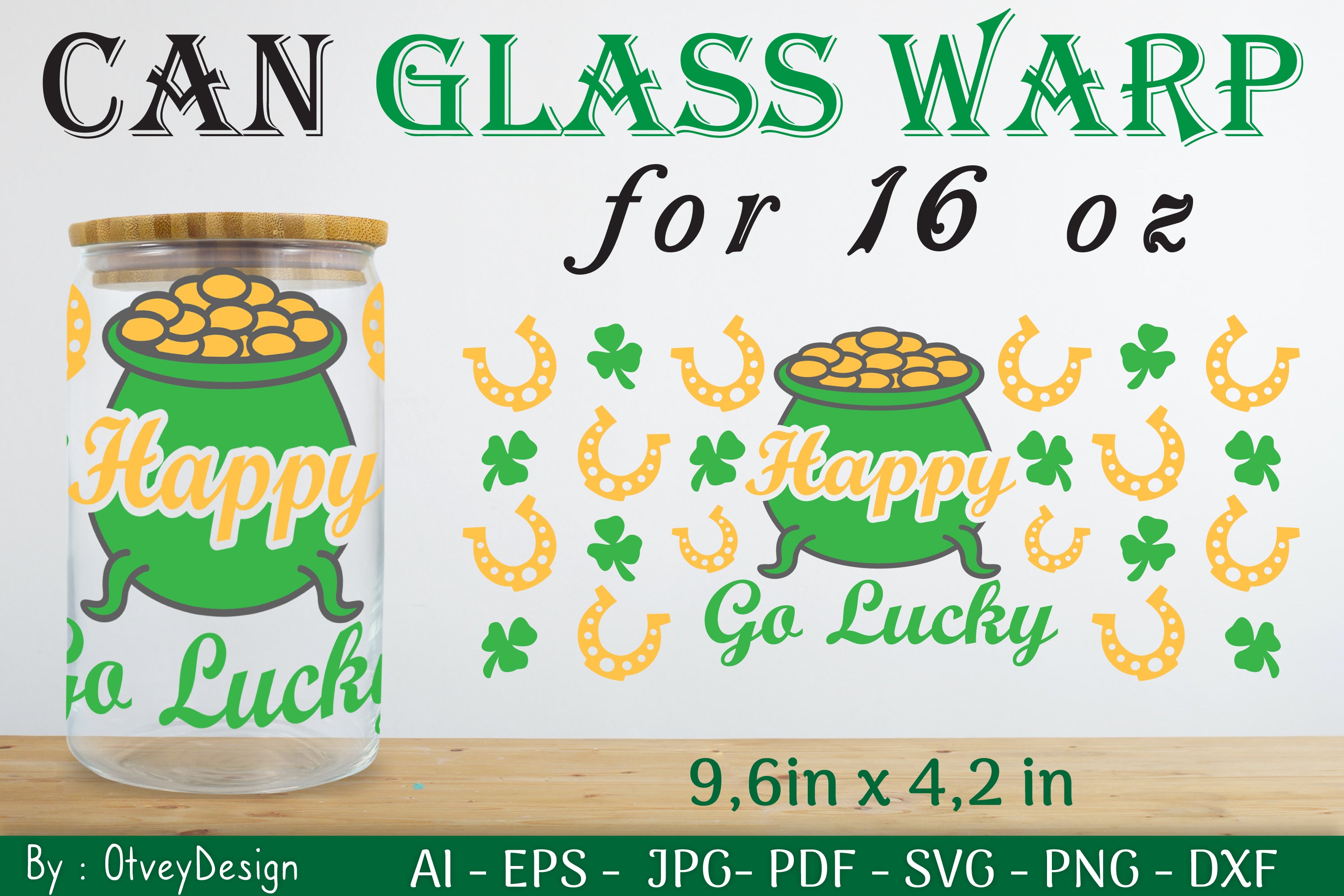St. Patrick's Day 16oz Can Glass Wrap SVG Bundle