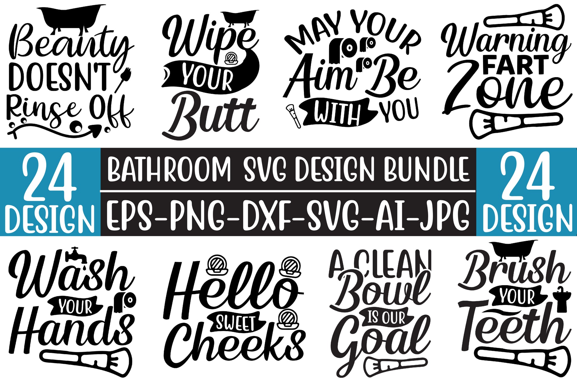 Bathroom SVG Bundle 3 - CraftNest - Digital Crafting and Art