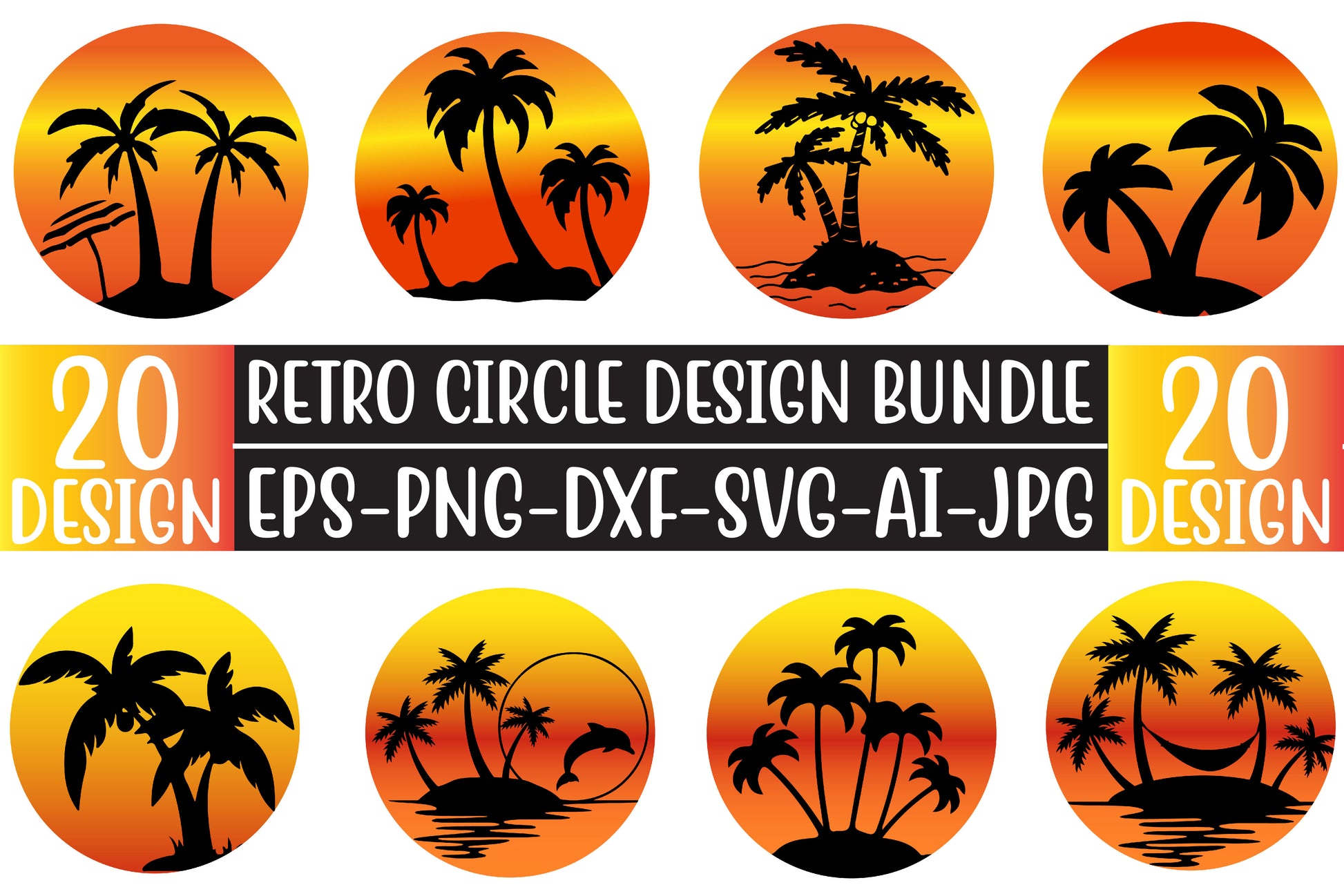 Retro Circle SVG Bundle - CraftNest - Digital Crafting and Art