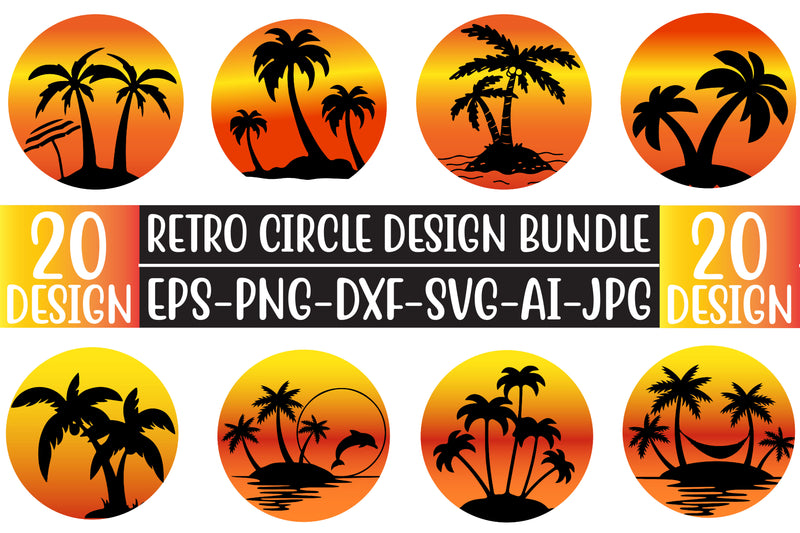 Retro Circle SVG Bundle - CraftNest - Digital Crafting and Art