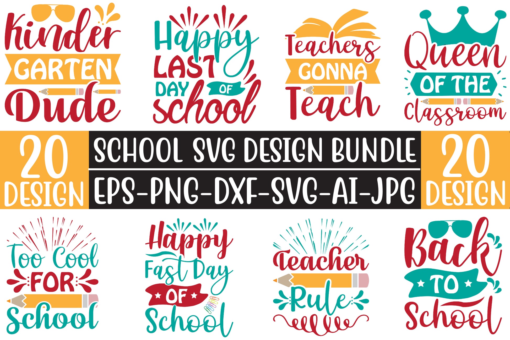 School SVG Bundle 11 - CraftNest - Digital Crafting and Art
