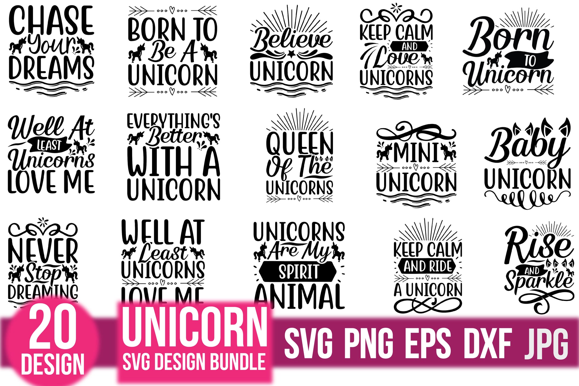 Unicorn SVG Bundle 10 - CraftNest - Digital Crafting and Art