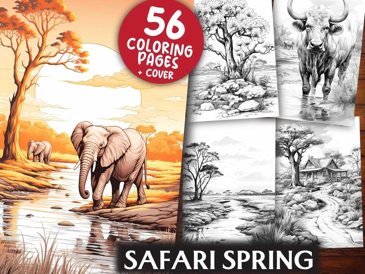 Safari Spring Coloring Books - CraftNest