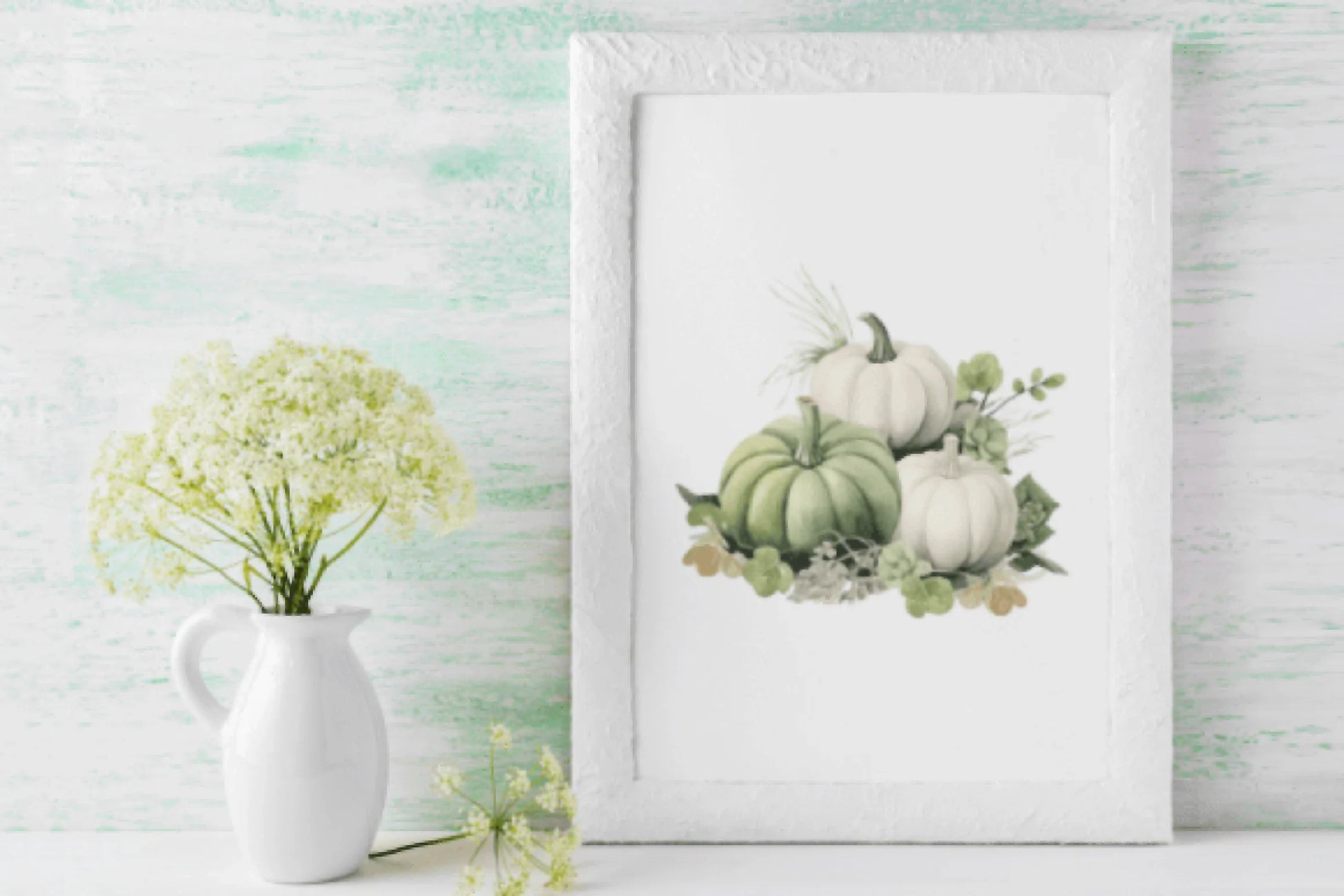 Sage Floral Pumpkin Clipart Bundle - CraftNest - Digital Crafting and Art