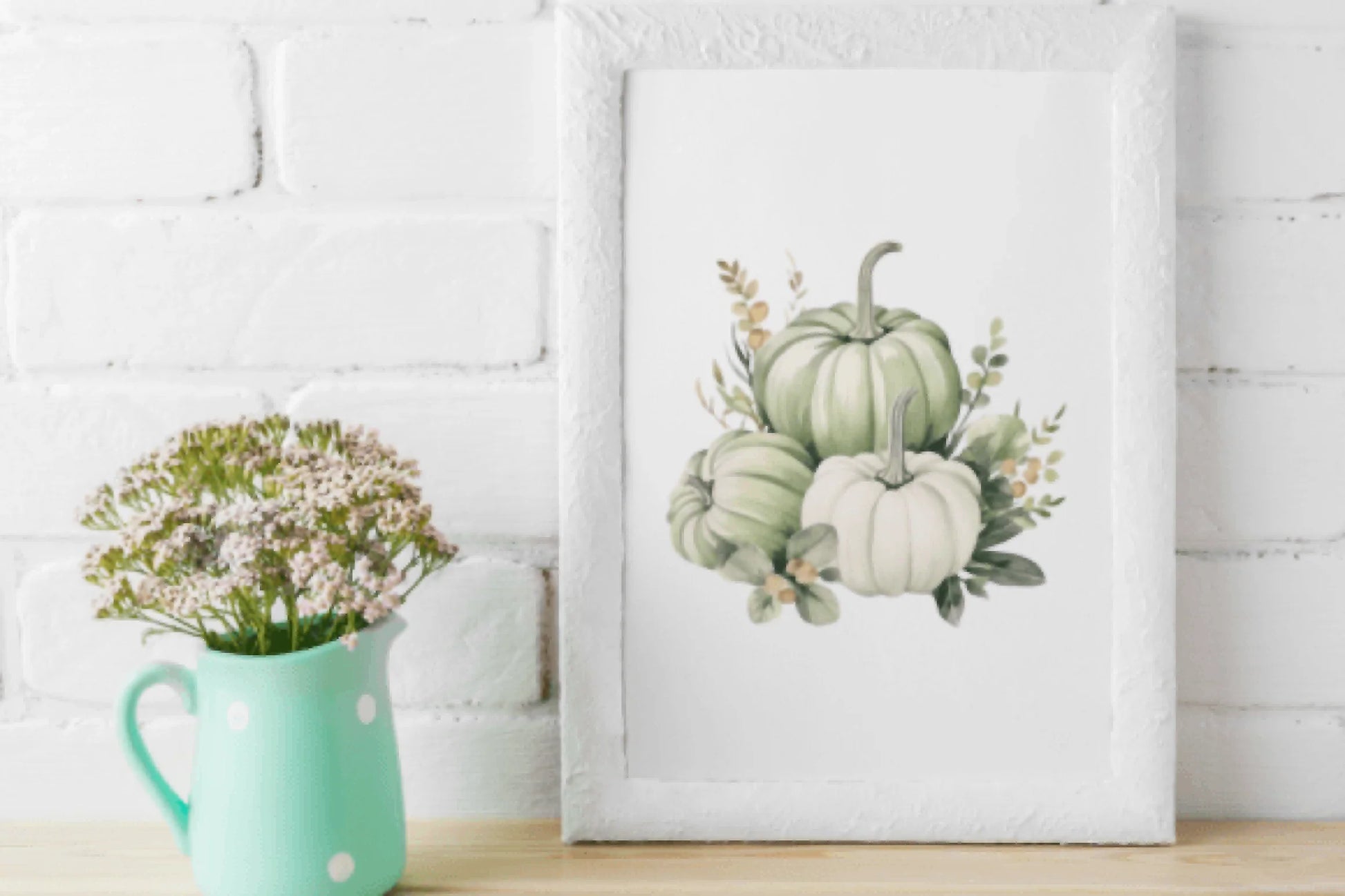 Sage Floral Pumpkin Clipart Bundle - CraftNest - Digital Crafting and Art