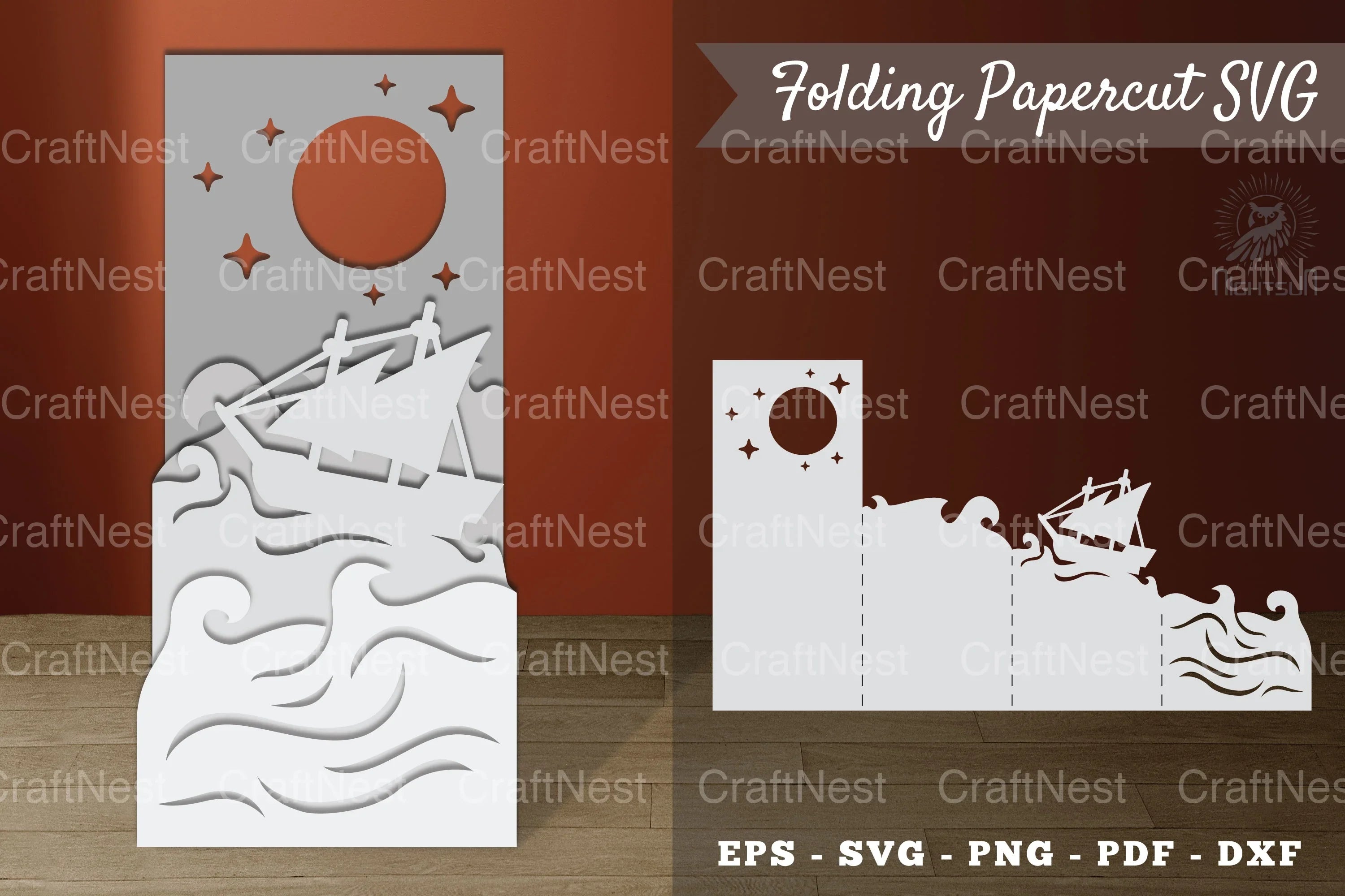 Sailing Ship Papercut Clipart Bundle - CraftNest - Digital Crafting and Art