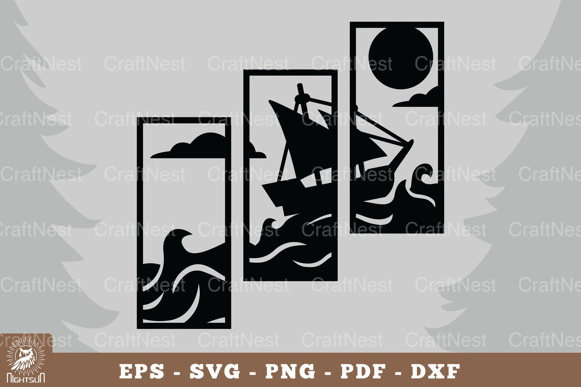 Sailing Ship Home Decor SVG Bundle - CraftNest - Digital Crafting and Art