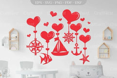 Sailor Wall Decals for Room Decor Bundle - CraftNest - Digital Crafting and Art